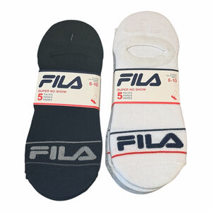 FILA Super No Show Socks 2 Packs 5-Pair Each Size 6-10 — 10 Pairs - b10